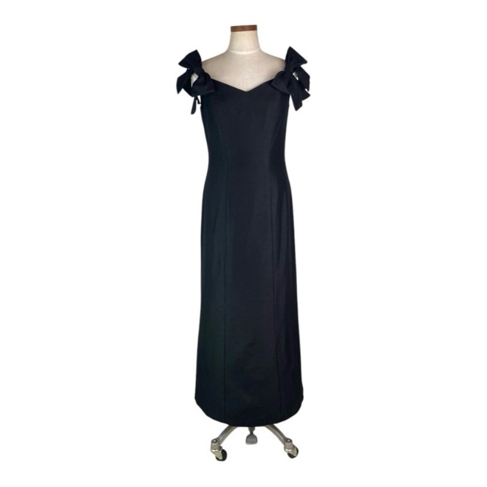 Watters And Watters Black Formal Dress With Bows Sz 8